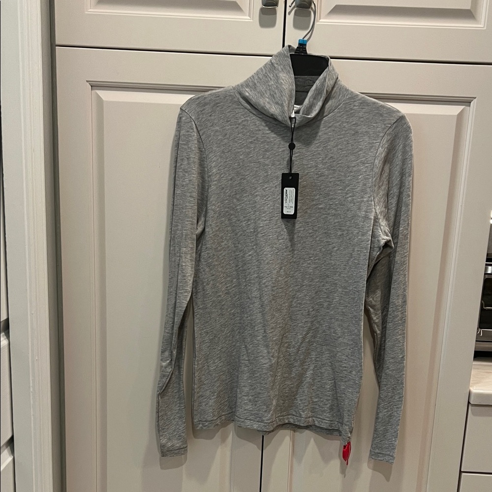 Rag & Bone Light Gray Knit Top mock turtleneck